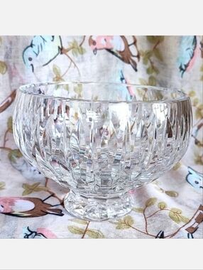 Waterford Marquis Heavy Crystal Signed Bowl Vase Trinket Dish Rose Serving Bowl